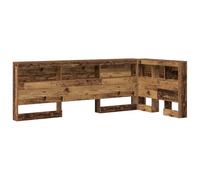 vidaXL Cabecero de estantería de Madera reciclada de 80 x 200 cm, con un diseño en L Que te da un montón de Espacio para almacenar Cosas. Es marrón, con un Estilo Minimalista, Solo para Inte