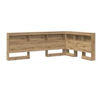 vidaXL Cabecero de Libro 120 x 200 cm en Forma de L, Hecho de Madera de ingeniería de Roble. Tiene un diseño Independiente con Mucho Espacio de Almacenamiento y una Superficie fácil de Limpiar. Ideal