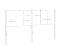 vidaXL Cabecero, Cabecera Decorativa de Somier con Patas, Cabezal de Estructura de Cama, Mueble para Dormitorio Hogar, Metal Blanco 150 cm
