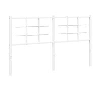 vidaXL Cabecero de Repuesto, Cabecera Decorativa de Somier con Patas, Cabezal de Estructura de Cama, Mueble para Dormitorio Hogar, Metal Blanco 160 cm