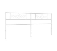 vidaXL Cabecero, Cabezal con Patas Metálicas, Cabecero Alto para Cama, Soporte de Espalda de Cama para Dormitorio, Metal Blanco 180 cm