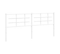 vidaXL Cabecero, Cabecera Decorativa de Somier con Patas, Cabezal de Estructura de Cama, Mueble para Dormitorio Hogar, Metal Blanco 200 cm