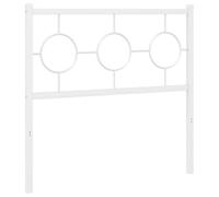 vidaXL Cabecero de Repuesto, Cabecera Decorativa de Somier con Patas, Cabezal para Estructura de Cama, Mueble para Dormitorio Hogar, Metal Blanco 90 cm