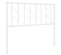vidaXL Cabecero de Metal, Cabezal de Cama con Tubos Redondos, Soporte para Espalda, Cabecera de Cama para Dormitorio, Acero Blanco 100 cm