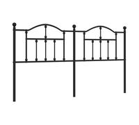 vidaXL Cabecero de Repuesto, Cabecera Decorativa con Patas para Somier, Cabezal para Estructura de Cama, Mueble para Dormitorio Hogar, Metal Negro 160 cm