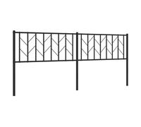 vidaXL Cabecero, Cabecera Decorativa con Patas, Cabezal de Estructura Marco de Cama, Cabecero para Dormitorio Hogar, Metal Negro 200 cm