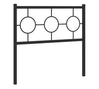 vidaXL Cabecero de Repuesto, Cabecera Decorativa de Somier con Patas, Cabezal para Estructura de Cama, Mueble para Dormitorio Hogar, Metal Negro 90 cm