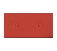 vidaXL Cabecero de Pared 12 pcs Rojo 30 x 15 cm Cuero sintético, Cubierta de Pared Decorativa Rectangular, Paneles Modernos y Elegantes, soluciones de decoración para Interiores.