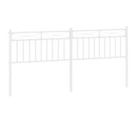 vidaXL Cabecero, Cabecera de Somier con Patas, Cabezal para Estructura Marco de Cama, Cabecero para Dormitorio Hogar, Metal Blanco 193 cm