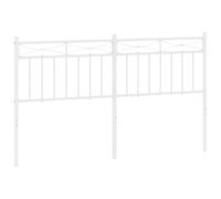 vidaXL Cabecero de Repuesto, Cabecera de Somier con Patas, Cabezal para Estructura Marco de Cama, Cabecero para Dormitorio Hogar, Metal Blanco 150 cm