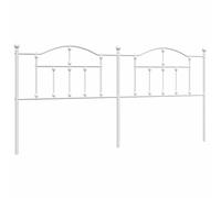 vidaXL Cabecero de Repuesto, Cabecera Decorativa con Patas para Somier, Cabezal para Estructura de Cama, Mueble para Dormitorio Hogar, Metal Blanco 193 cm