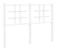 vidaXL Cabecero de Repuesto, Cabecera Decorativa de Somier con Patas, Cabezal de Estructura de Cama, Mueble para Dormitorio Hogar, Metal Blanco 120 cm