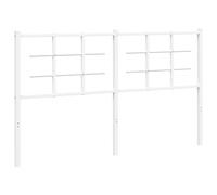 vidaXL Cabecero de Repuesto, Cabecera Decorativa de Somier con Patas, Cabezal de Estructura de Cama, Mueble para Dormitorio Hogar, Metal Blanco 160 cm