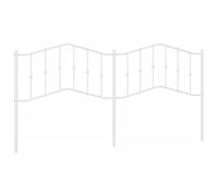 vidaXL Cabecero, Cabecera para Somier, Cabezal para Estructura Armazón Marco de Cama, Cabecero para Dormitorio Hogar, Metal Blanco 200 cm