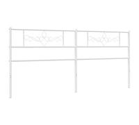 vidaXL Cabecero, Cabezal con Patas Metálicas, Cabecero Alto para Cama, Soporte de Espalda de Cama para Dormitorio, Metal Blanco 180 cm