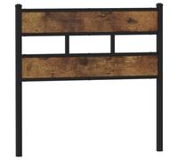 vidaXL Cabecero de Repuesto de Hierro y Madera de ingeniería Roble Ahumado 100 cm, cabecero de Cama, cabecero Individual, cabecero de Metal