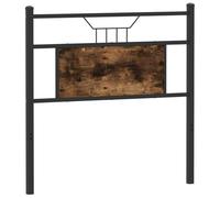 vidaXL Cabecero de Repuesto de Madera de ingeniería y Acero Roble Ahumado 80 cm, cabecero de Cama, cabecero de Panel, cabecero para Cama Individual