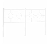 vidaXL Cabecero de Repuesto de Metal Blanco 150 cm, cabecero de Cama, cabecero de Metal, cabecero para Cama Doble, cabecero Blanco