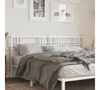 vidaXL Cabecero de Repuesto de Metal Blanco 200 cm, cabecero de Cama, cabecero de Metal, cabecero para Cama Doble, cabecero Blanco