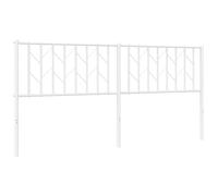 vidaXL Cabecero de Repuesto de Metal, Cabezal de Cama con Tubos Redondos, Soporte para Espalda, Cabecera de Cama para Dormitorio, Acero Blanco 180 cm