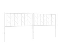 vidaXL Cabecero de Repuesto de Metal, Cabezal de Cama con Tubos Redondos, Soporte para Espalda, Cabecera de Cama para Dormitorio, Acero Blanco 200 cm