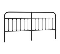 vidaXL Cabecero de cama de metal 200 cm Negro para cama doble