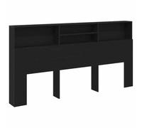vidaXL Cabecero Armario Madera ingeniería Roble Negro 200x19x103.5 cm