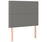 vidaXL Cabeceros para cama tapizados Pack 2 Tela gris oscuro 90x5x78/88 cm