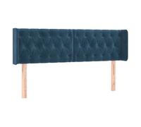 vidaXL Cabecero Dormitorio Cabezal Estructura Cama Tapizado Mueble Adorno Decoración Habitación Casa Hogar Terciopelo Azul Oscuro 163x16x78/88 cm