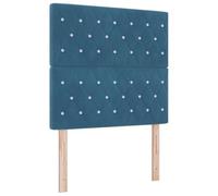 vidaXL Cabecero de Terciopelo Azul Oscuro con Botones de Cristal, Ajustable en Altura. Es un Mueble Moderno para el Dormitorio, Decorar Tus Paredes. Tiene un diseño Acolchado Que Combi