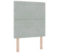 vidaXL Cabecero de Terciopelo Gris Claro de con Botones de Cristal, Acolchado y Ajustable, Dormitorio, Diseño Moderno para la Pared, Cojín Elegante y Cómodo