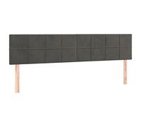 vidaXL Cabecero de terciopelo gris oscuro con altura ajustable 160 x 5 x 78/88 cm, estructura de madera maciza para comodidad y estilo de dormitorio