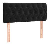 vidaXL Cabecero de terciopelo negro 100 x 78/88 cm - Cabecera ajustable con marco de madera construido para comodidad y estilo de dormitorio