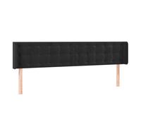 vidaXL Cabecero Dormitorio Cabezal Estructura Cama Tapizado Mueble Adorno Decoración Habitación Casa Hogar Terciopelo Negro 183x16x78/88 cm