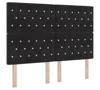 vidaXL Cabecero de Terciopelo Negro con botón de Cristal 140 cm