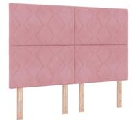 vidaXL Cabecero Diamond Block Rosa de de 160 cm de Terciopelo | Ajustable en Altura y montado en la Pared, Acolchado y con un diseño Moderno para darle un Toque a tu Dormitorio - Accesorio de Cama l