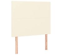 vidaXL Cabecero Dormitorio Cabezal Estructura Cama Tapizado Adorno Decoración Habitación Casa Hogar Cuero Sintético Color Crema 90x5x118/128 cm