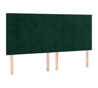 vidaXL 4X Cabeceros Dormitorio Cabezal Estructura Cama Tapizado Adorno Decoración Habitación Casa Hogar Terciopelo Verde Oscuro 80x5x78/88 cm
