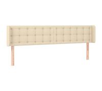vidaXL Cabecero Dormitorio Cabezal Estructura Cama Tapizado Mueble Adorno Decoración Habitación Casa Hogar Tela Color Crema 203x16x78/88 cm