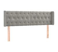 vidaXL Cabecero Dormitorio Cabezal Estructura Cama Tapizado Mueble Adorno Decoración Habitación Casa Hogar Terciopelo Gris Claro 147x16x78/88 cm
