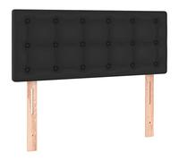 vidaXL Cabecero Dormitorio Cabezal Estructura Cama Tapizado Mueble Adorno Decoración Habitación Casa Hogar Cuero Sintético Negro 80x5x78/88 cm