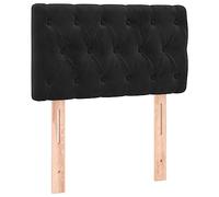 vidaXL Cabecero Dormitorio Marco Base Soporte Estructura Cama Tapizado Adorno Decoración Habitación Casa Hogar Terciopelo Negro 80x7x78/88 cm