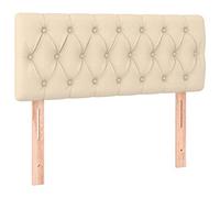 vidaXL Cabecero Dormitorio Marco Base Soporte Estructura Cama Tapizado Adorno Decoración Habitación Casa Hogar Tela Color Crema 100x7x78/88 cm