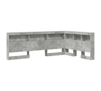 vidaXL Cabecero en Gris concreto, en Forma de L. Tamaño 120 x 190 cm, Hecho de Madera ingenida. Diseño Minimalista, fácil de Limpiar y Modelo Independiente, Suelo. Ideal para tu Dorm