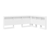 vidaXL Cabecero en L 140 x 200 cm, Blanco, de Madera sintética. Tiene Mucho Espacio de Almacenamiento, un diseño Minimalista y Ahorra Espacio. Es fácil de Limpiar, Ideal para Habitaciones pequeñas y