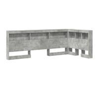 vidaXL Cabecero en L de Almacenamiento de en Gris concreto de 100 x 200 cm. Hecho de Madera de ingeniería, Tiene un diseño Minimalista Que Ahorra Espacio. Es Amplio, Cuenta con estantes Integrados y