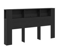 vidaXL cabinet para cabecero de roble negro montado en la pared, amplio almacenamiento para dormitorio | Madera elaborada, muebles que ahorran espacio 180x18.5x102.5 cm, accesorio moderno para la cama