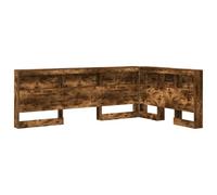 vidaXL Cabecero estantería en Roble Ahumado de Madera contrachapada, 120 x 190 cm. Tiene un diseño en L y Ofrece Mucho Espacio de Almacenamiento. Es de pie, fácil de Limpiar y pensado para Usar en el