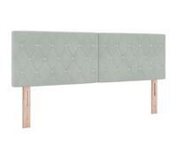 vidaXL Cabecero Botones de Cristal capitoné Gris Claro de 140 cm en Terciopelo