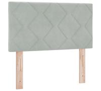 vidaXL Cabecero Gris Claro de con diseño de Diamantes | Altura Ajustable, tapizado en Tela de poliéster, 80 cm de Ancho - ¡Ideal para un Dormitorio Moderno!